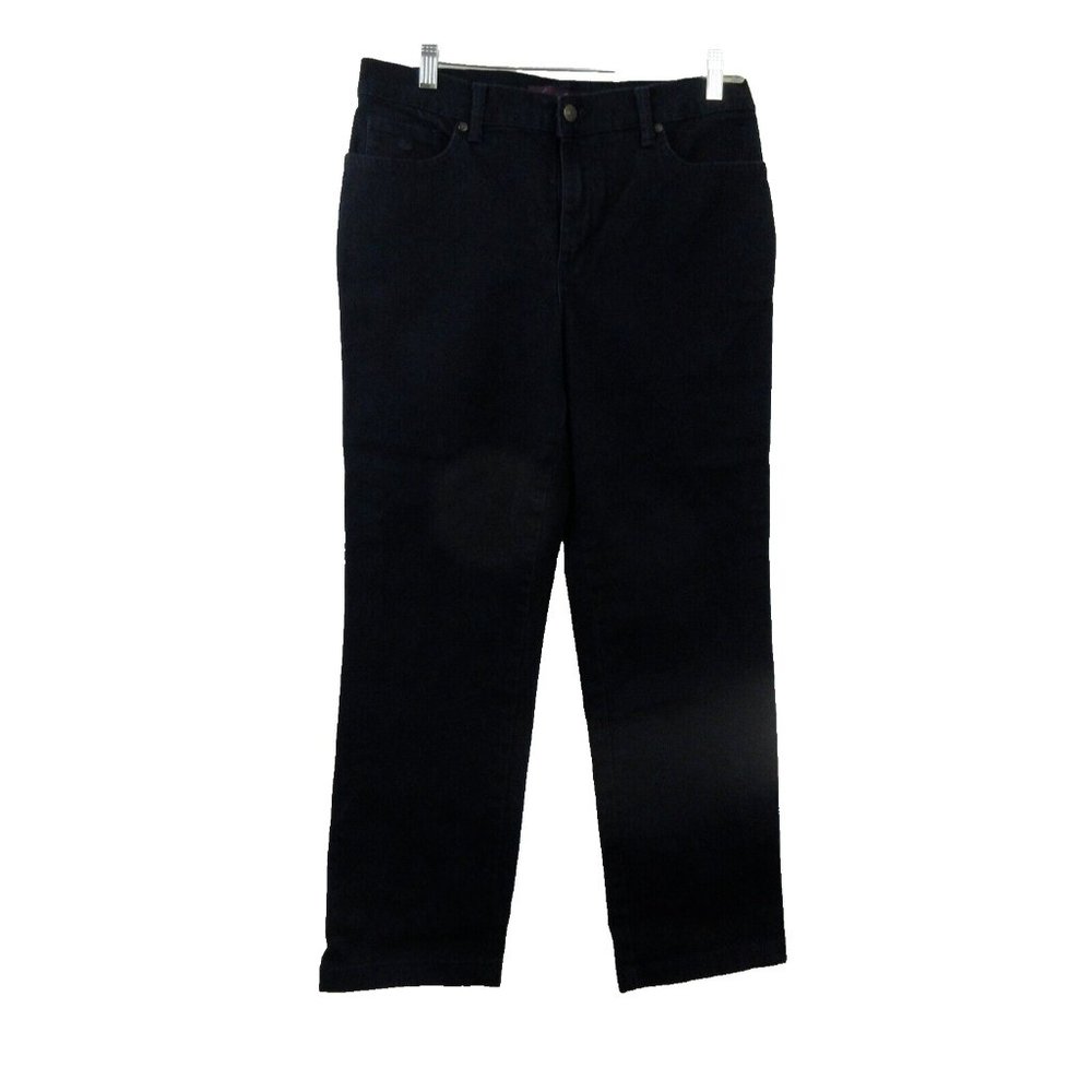 Gloria Vanderbilt Amanda 5-Pocket Jeans Size 10 Short Navy Blue Denim Stretch